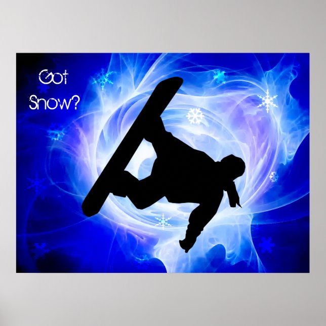 Blue Swirl Snowstorm Poster (Vorne)