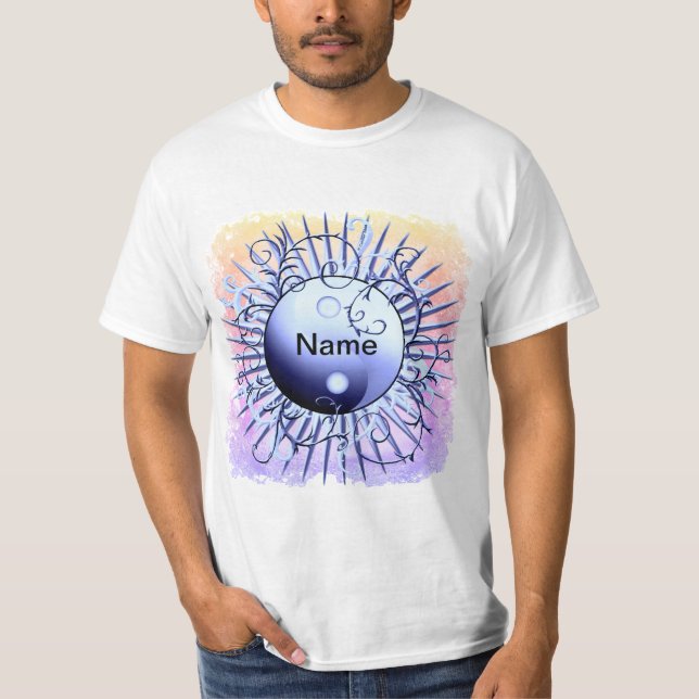 Blue Swirl Yin Yang t-shirt (Vorderseite)