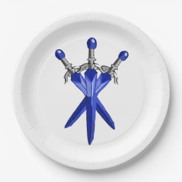 Blue Sword Party Paper Plate Pappteller