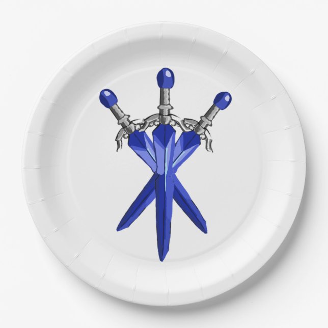  Blue Sword Party Paper Plate Pappteller (Vorderseite)
