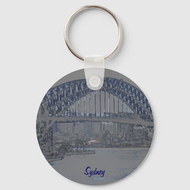 Blue Sydney Harbour Bridge Schlüsselanhänger (Vorderseite)