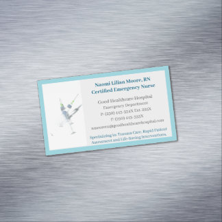 Blue Syringes RN Krankenpflege Registered Nurse Magnetische Visitenkarte