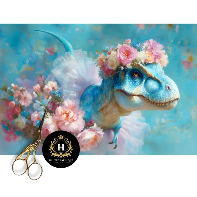 Blue T-Rex Ballerina Blumenkronen Decoupage Seidenpapier (Von Creator hochgeladen)