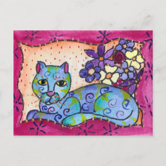Blue Tabby Cat Postkarte