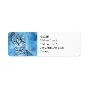 Blue Tabby Kitten ABSTRAKT Wasserfarbe