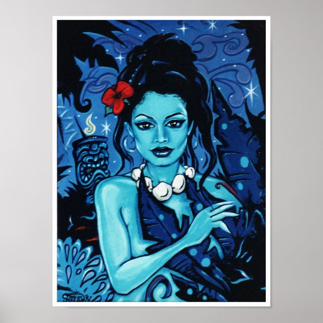 'Blue Tabu' Art Poster Print (Vorne)