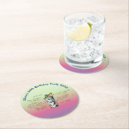 Blue Tahoe Birthday Party Runder Pappuntersetzer