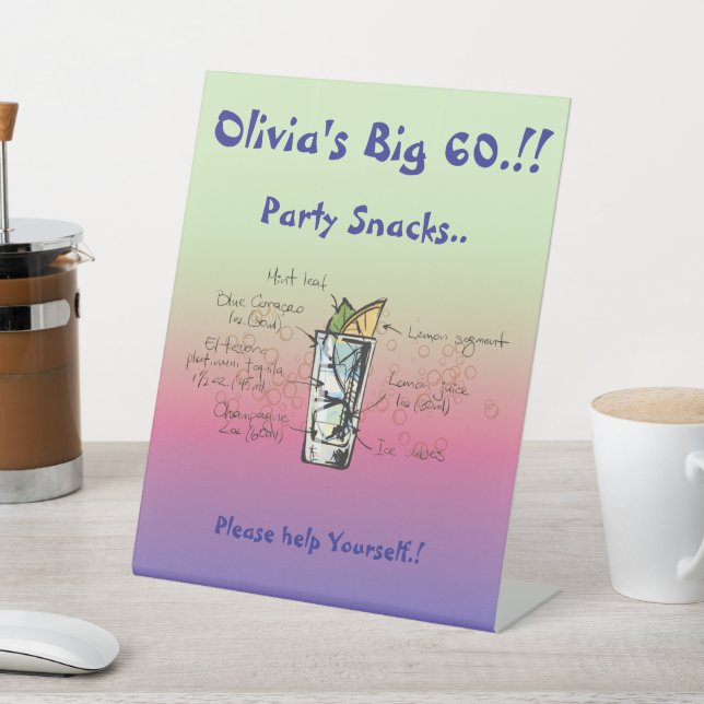 Blue Tahoe Birthday Party Snacks Sockelschild (In SItu)