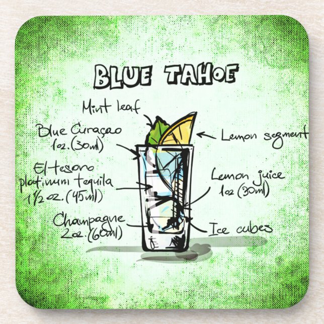 Blue Tahoe Drink Rezept Getränkeuntersetzer (Vorderseite)