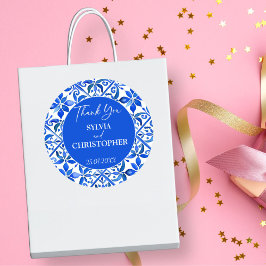 Blue Talavera Gastgeschenk Hochzeit Runder Aufkleber