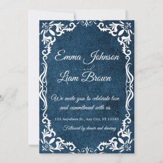 Blue Talavera Mexican Spanish Wedding Invitation Einladung