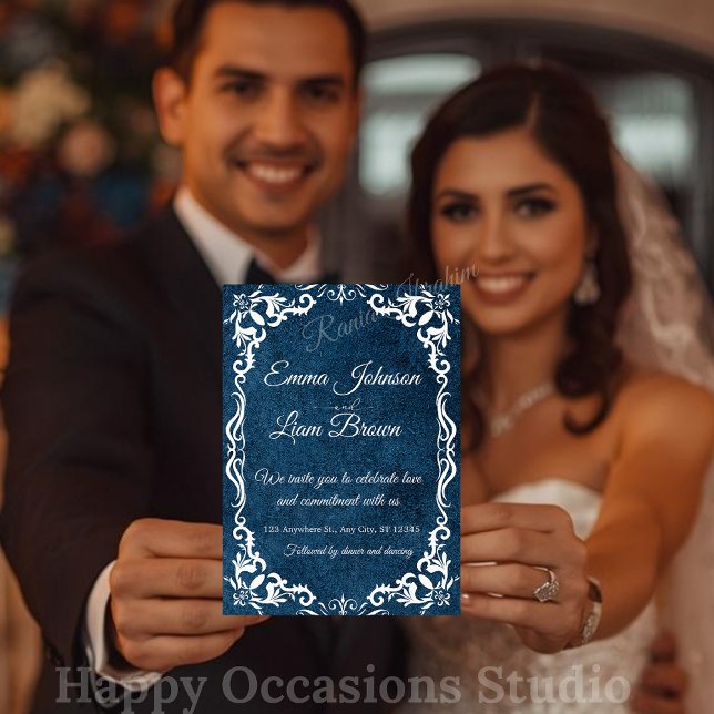 Blue Talavera Mexican Spanish Wedding Invitation Einladung (Von Creator hochgeladen)