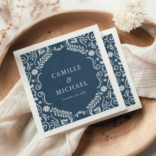 Blue Talavera Mexican Wedding Paper Serviette