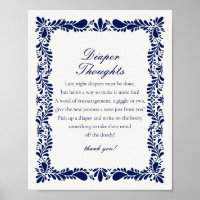 Blue Talavera Tile Diaper Gedanken Babydusche