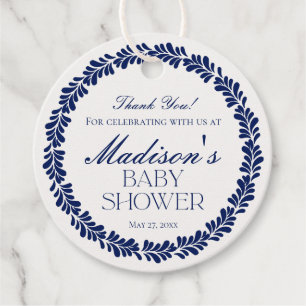 Blue Talavera Tile Spanische Fiesta Babydusche Geschenkanhänger