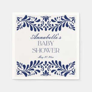 Blue Talavera Tile Spanische Fiesta Babydusche Serviette