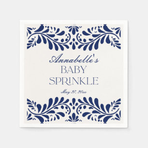 Blue Talavera Tile Spanish Fiesta Baby Sprinkle Serviette