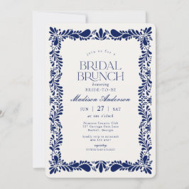 Blue Talavera Tile Spanish Fiesta Bridal Brunch Einladung