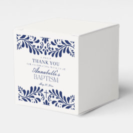 Blue Talavera Tile Spanish Fiesta Taufe Geschenkschachtel