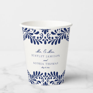 Blue Talavera Tile Spanish Fiesta Wedding Pappbecher