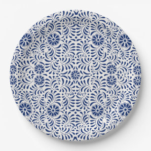 Blue Talavera Tile Spanish Style Fiesta Pappteller