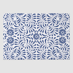 Blue Talavera Tile Spanish Style Fiesta Seidenpapier