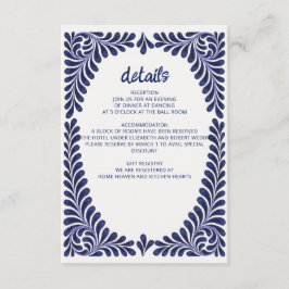 Blue Talavera Wedding Begleitkarte