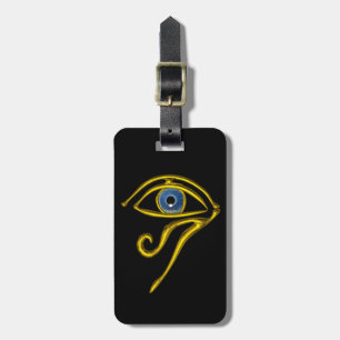 BLUE TALISMAN, GOLD HORUS EYE Black Gepäckanhänger
