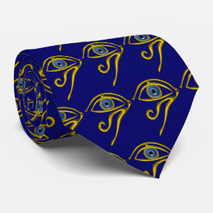 BLUE TALISMAN / GOLD HORUS EYE-Muster Krawatte