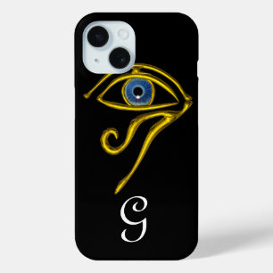 BLUE TALISMAN / HORUS AUGE MONOGRAMM Black iPhone 15 Hülle