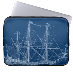 Blue Tall Sailing Blueprint Sleeve