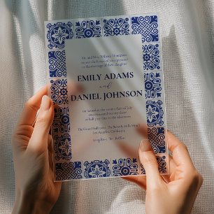 Blue Talvera Spanisch - Mexikanische Hochzeit in U Acryleinladungen