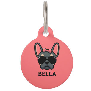 Blue Tan French Bulldog Pet ID Tag Haustiermarke