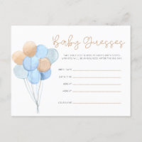 Blue Tan Teddy Bear Balloons Baby räesses