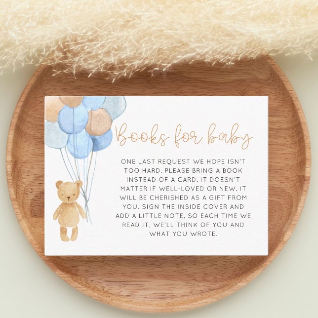 Blue Tan Teddy Bear Balloons Bücher für Baby Begleitkarte (Von Creator hochgeladen)