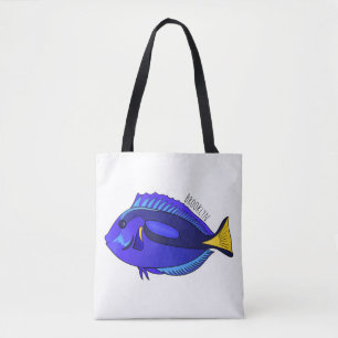 Blue tang fish cartoon illustration