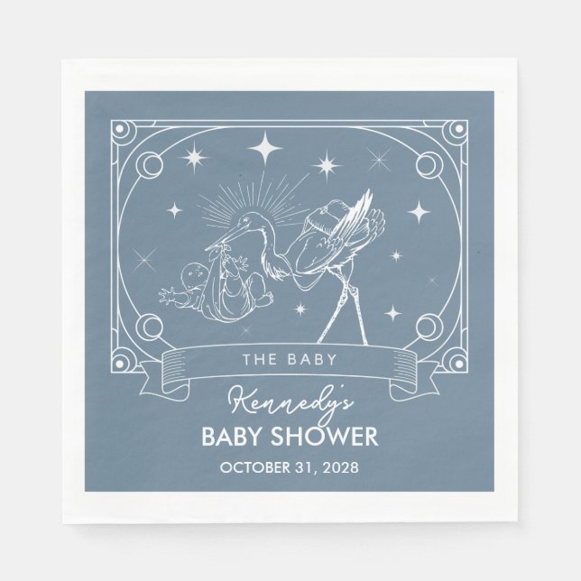 Blue Tarot Baby Dusche Napkin Serviette (Vorderseite)