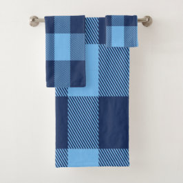 Blue Tartan Badetuch Set