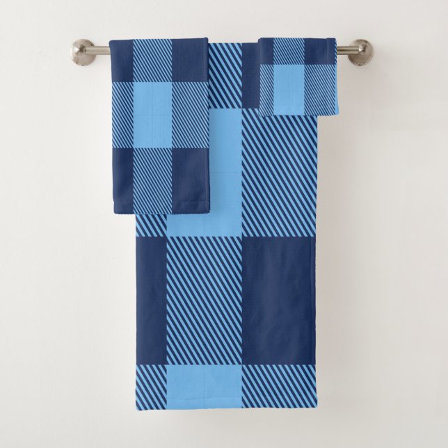 Blue Tartan Badetuch Set (Insitu)