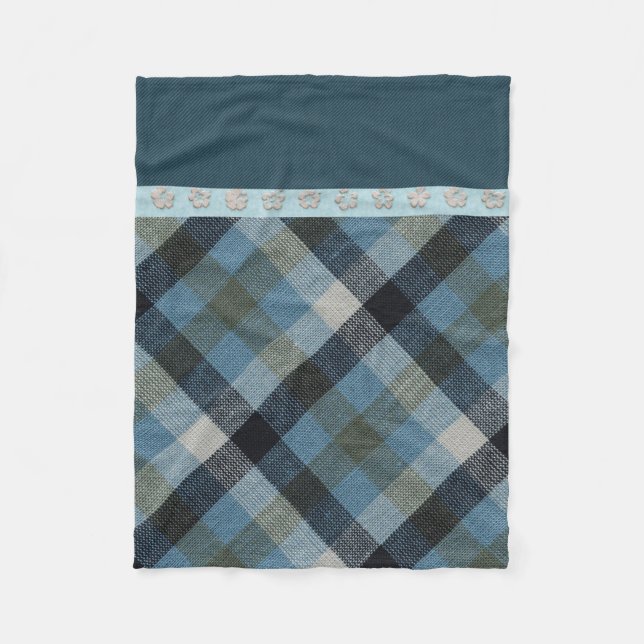 Blue Tartan Fleece Blanket (Vorderseite)