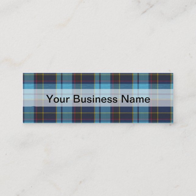 Blue tartan kariert mini visitenkarte (Vorderseite)