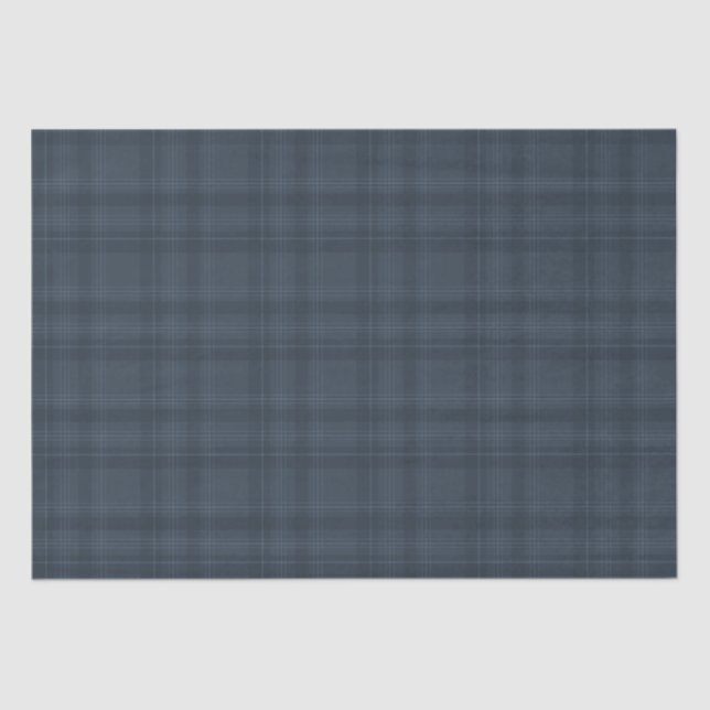 Blue Tartan Kariertes Weihnachtszettel | elegant Seidenpapier (Vorderseite)