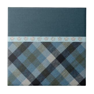 Blue Tartan Keramik Tile Fliese