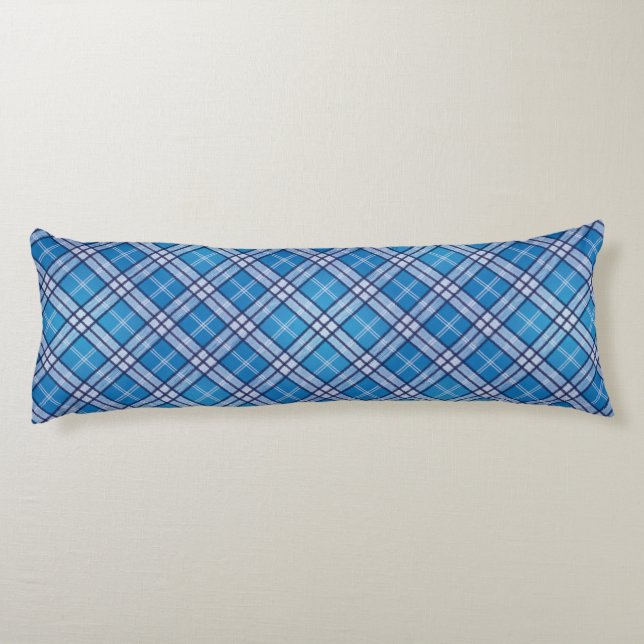 Blue Tartan Seitenschläferkissen (Rückseite)