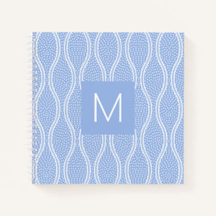Blue Tatewaku Mit Monogramm Notizbuch