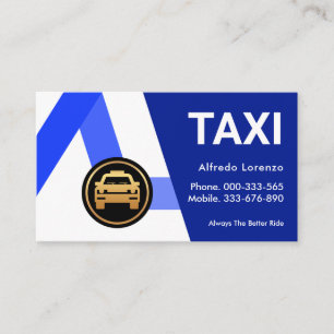 Blue Taxi Routes Ride Share Visitenkarte
