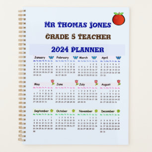 Blue Teacher Calendar Planer