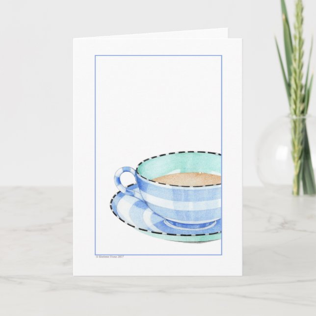 Blue Teacup Grußkarte Karte (Vorderseite)