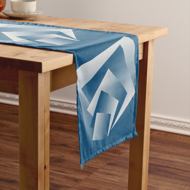 Blue Teal geometry Mittelgroßer Tischläufer (Beispiel)