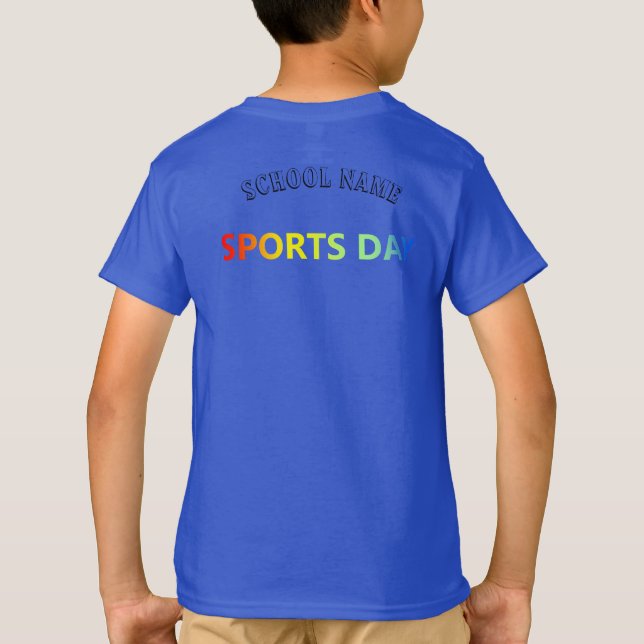 Blue Team Cheer Stand, führende Squad - Sport Day T-Shirt (Rückseite)